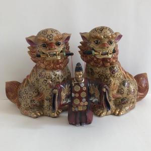 Photo of LOT 18G: Jing An Ceramics Intricately Designed Fu Dog Statues & More