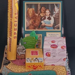 Photo of LOT 100Z: Wizard of Oz Framed Print w/ Throw Blanket, Desk Supplies & More