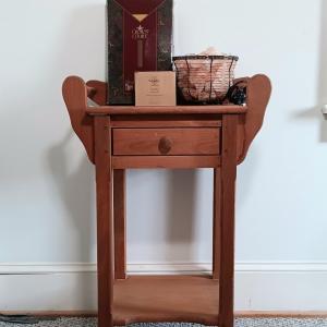 Photo of LOT 91Z: Vintage Wash Stand w/ Crown Court Silverplated Vanity Set, Willow Tree 
