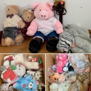 Photo of LOT 170 Y: Misc. Collection of Stuffed Animals: Build-A-Bear Cowboy Pig w/ Play 