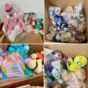 Photo of LOT 166 Y: Misc. Collection of Stuffed Animals: Large Pink Power Ranger, Winnie 