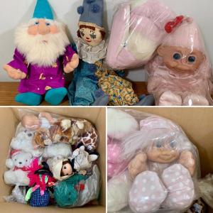 Photo of LOT 168 Y: Misc. Collection of Stuffed Animals: Large Troll Dolls, Beanie Babies