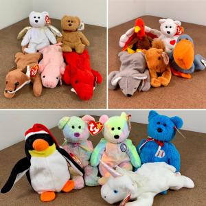 Photo of LOT 15 Y: Beanie Babies Collection: Grunt the Bull, Valentino the Bear, Mystic t