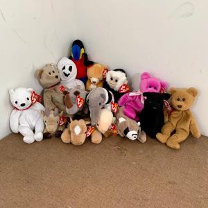 Photo of LOT 11 Y: Beanie Babies Collection: Spike the Rhino, Ringo the Racoon, Derby the