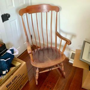 Photo of LOT 19 Y: Vintage Nichols & Stone Co. Wooden Rocking Chair
