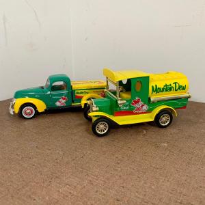 Photo of LOT 8 Y: Golden Wheel Diecast Ya-hooo Mountain Dew 1940's Ford Truck & Truck Coi
