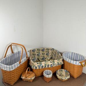 Photo of LOT 46X: Striped Floral/White & Blue Longaberger Collection
