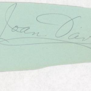 Photo of Joan Davis original signature