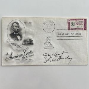 Photo of Pat Brady signed first day cover