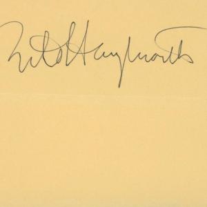 Photo of Rita Hayworth signature cut