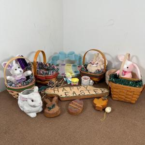 Photo of LOT 60X: Easter Themed Longaberger Baskets & Easter Decor