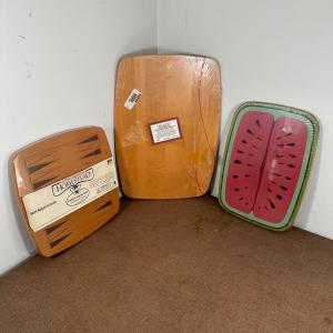 Photo of LOT Longaberger Homestead Backgammon Gamming Lid, Watermelon Lid & More New In P