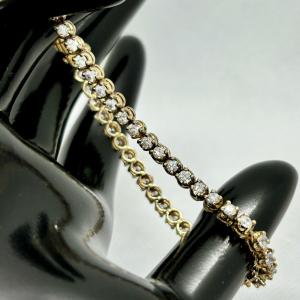 Photo of LOT 150: Gold Vermeil Silver CZ Tennis Bracelet - Tw 10.2g