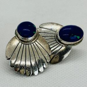 Photo of LOT 138: Sterling Silver Azurite Malachite Native American Pierced Earrings