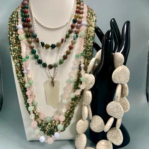 Photo of LOT:42: Natural Stone Inspired Collection Beaded Necklaces