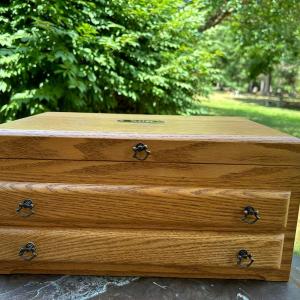 Photo of LOT 13: Wood Jewelry Box with Two Drawers