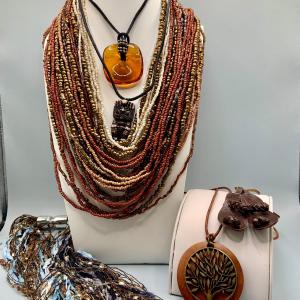 Photo of LOT:40: Boho Inspired Collection of Earthtone Necklaces and Pendants