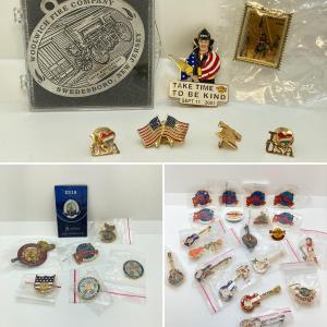 Photo of LOT 183: Large Collection of Pins - Patriotic / Firemen, Planet Hollywood, Hard 