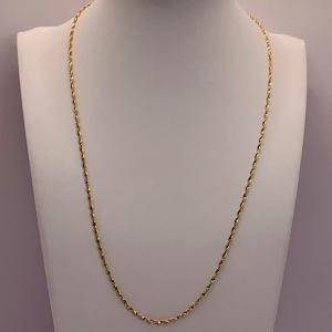 Photo of LOT:166: 14k Yellow Gold Aurofin Twisted 20" Long Necklace - 2.7g