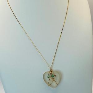 Photo of LOT 2:. 08g 14K 18" Gold Chain and Heart Pendant