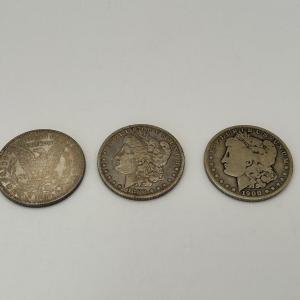 Photo of LOT 11: Silver Morgan Dollars - 1879 - "S", 1890- "O", 1900- "O"