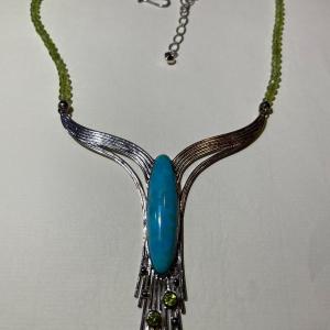 Photo of Jay King (DTR) Sterling Silver New Never Used Fashion Turquoise/Peridot Bead Nec