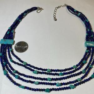 Photo of Jay King (DTR) Sterling Silver New Never Used Turquoise & Lapis Beaded 16"-20" A