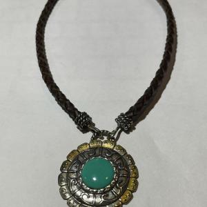 Photo of Carolyn Pollack/Relios Sterling Silver 925 Turquoise Color Pendant w/Leather Nec