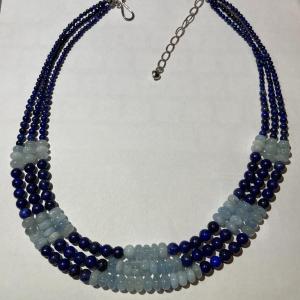 Photo of Jay King (DTR) Sterling Silver New Never Used Fashion Triple Strand Lapis Beads 
