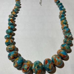 Photo of (DK) Designer Sterling Silver New Never Used Southwest Style Chunky Turquoise Co