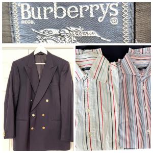Photo of 3 Piece Burberrys Lot - Suit Coat 2 Dress Shirts