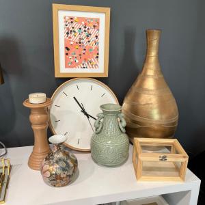 Photo of Mixed Decorative Lot - Japanese Vase, Clock, Tall Vase + More