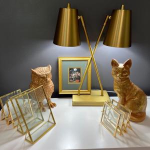 Photo of Mixed Decor Lot - Lamp, Frames, Art, Figurines