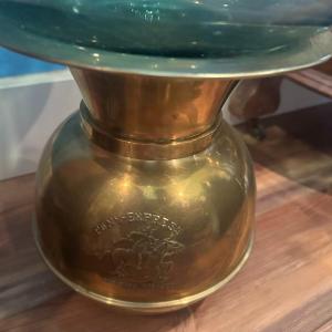 Photo of Vintage Pony Express Chewing Tobacco Brass Spittoon