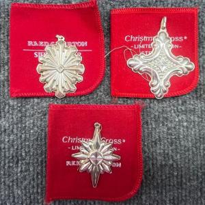 Photo of (3) Sterling Reed & Barton Christmas Ornaments