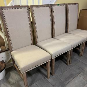 Photo of 4 Upholstered Dining Chairs Farmhouse Style