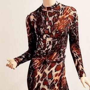 Photo of Vtg Late 80s Jungle print fitted dress