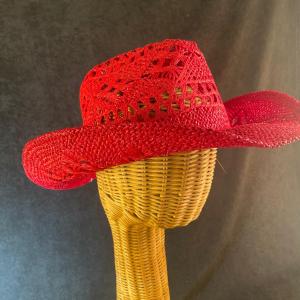 Photo of Red Straw Cowboy Hat