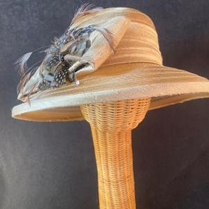 Photo of Sheer Wide Brim Hat with Feather Bow