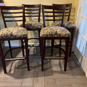 Photo of 4 Upholstered Tall Bar Stools Chairs