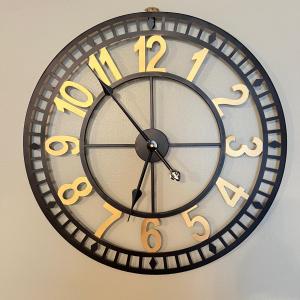 Photo of Large Metal Wall Clock 23" Diameter