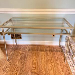 Photo of Myrtle Metal and Glass Desk with Shelf