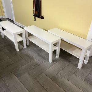 Photo of Lot of 3 Matching White Benches
