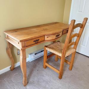 Photo of Rustic Wood Desk and Chair