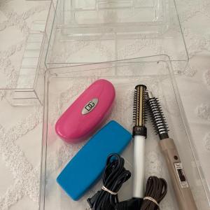 Photo of Acrylic cosmetic holders with curling iron & sunglass holder