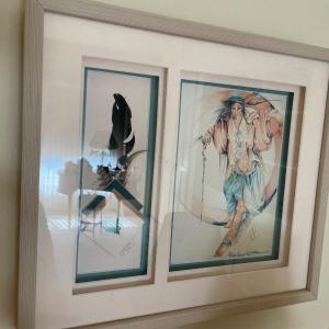 Photo of Rainbow Walker native artwork with feather and turquoise