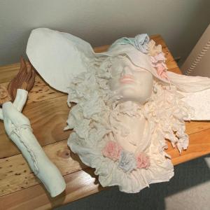 Photo of Driftwood angel with paper mâché lady art