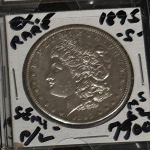 Photo of 1895 S MORGAN MS 62 rarest of dates U S coin