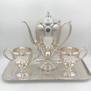 Photo of LOT 202: Keystoneware Silver Plated on Copper Tea Set w/ Tray & Tarnish Resistan