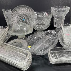 Photo of LOT 182: Crystal and Cut Glass - Corn on The Cob Dishes and More
